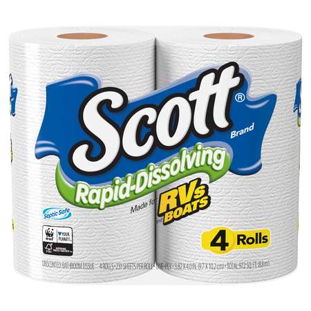 Scott Rapid-Dissolve, Standard, 231 Sheets, White, 48 PK 47617